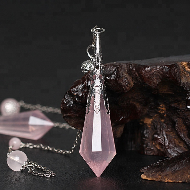 real rose quartz pendulum